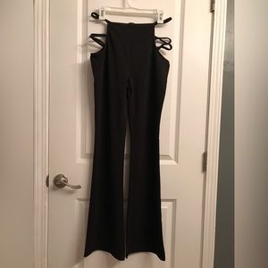 Maddy Strapped Cutout Black Bootcut Bottoms